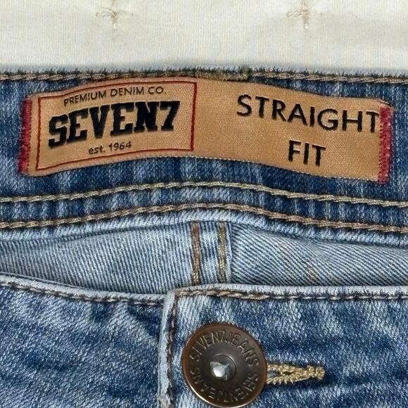 Seven7 Straight Fit Mid Rise Denim Jeans Men's 36x32 | Blue 5-Pocket Classic - Picture 7 of 13